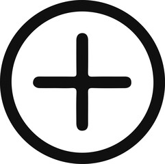 Obraz premium Plus Add Icon in Circle for New Item and Positive Action