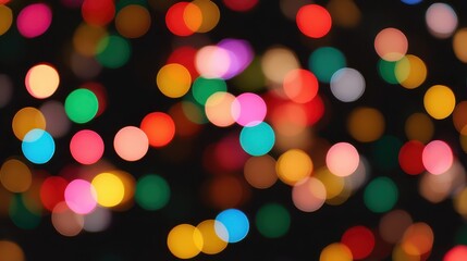 Illuminated celebration scene urban nightscape bokeh background colorful fairy lights festive atmosphere abstract view