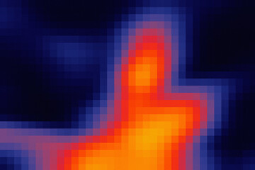 Abstract pixelated mosaic gradient background with a subtle grain noise effect. Trendy pixel art dappled texture for web headers, presentations, and modern posters. Unique vibrant wallpaper design.