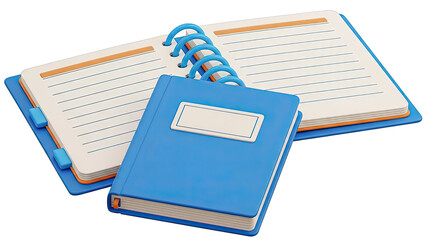 Blue Notebooks with Lined Pages and Spiral Binding