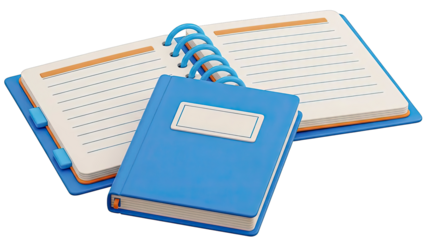 Blue Notebooks with Lined Pages and Spiral Binding