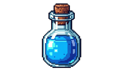 Single Pixel Art Potion Bottle Isolated