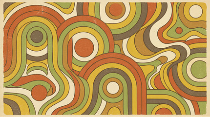 Vibrant retro patterns abstract design digital artwork creative space top-down view decorative concept