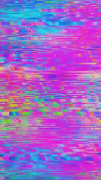 4k Abstract pixelated interlaced flowing rainbow 8 bit gradient cyber retro game Glitch TV Static pixel Noise animation texture background. Futuristic glitched cyberpunk, rave 90s, 2000s aesthetic