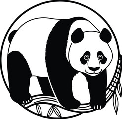 panda modern logo silhouette vector illustration
