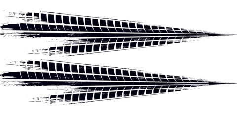 Tire Track Silhouette Vector High-Quality Black and White Icon.