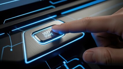 Pressing start button on device