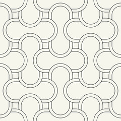 Vector seamless pattern. Stylish linear ornament with geometric arches. Regular monochrome texture featuring a grid of concentric semicircles. Basic essential surface design.