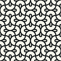 Vector seamless pattern. Geometric bold circular elements. Stylish monochrome background. Simple repeating swatch. Monochrome black ornament with concentric elements.