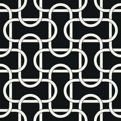 Vector seamless pattern. Abstract background with interweaving elements. Geometric monochrome texture. Celtic confused grid. Interlaced knotwork.	
