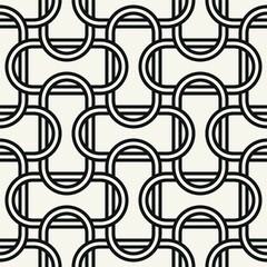 Vector seamless pattern. Abstract background with interweaving elements. Geometric monochrome texture. Celtic confused grid. Interlaced knotwork.	