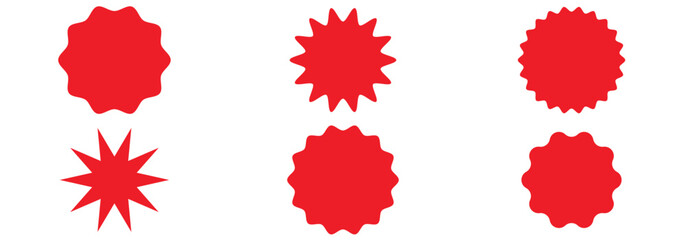 Starburst Sale Price Stickers & Labels Set - Blank Discount Badges & Tags  © MdShoibur