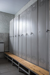 metal wardrobes in the locker room