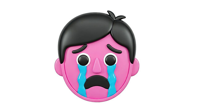 3D Crying Face Emoji - Powered by Adobe