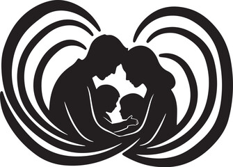 Family Love Silhouette Heart Design