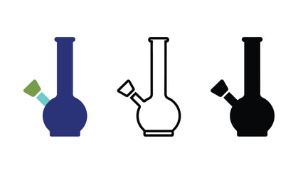 Obraz premium Three different bong designs in various colors on a white background