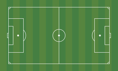 A detailed top-down view of A football or soccer field vector illustration