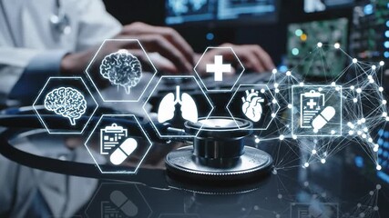 Digital healthcare technology innovation and medical data analysis - Powered by Adobe