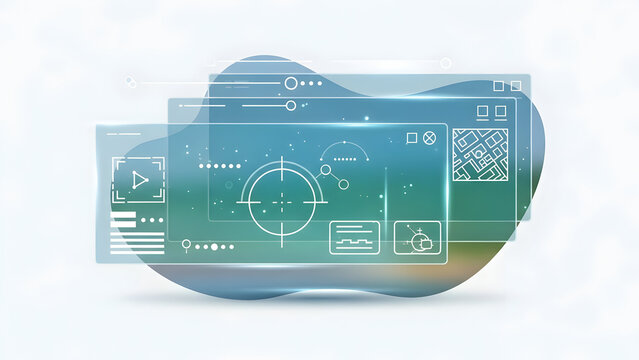 Futuristic Technology Interface with QR Code. - Powered by Adobe