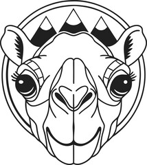 camel wildlife silhouette vector illustration
