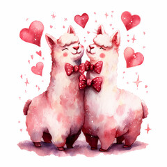 Romantic Valentine Illustration with Hearts and Love Symbols