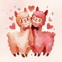 Romantic Valentine Illustration with Hearts and Love Symbols