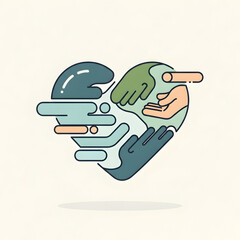 Diverse Hands Forming Heart Shape Together.