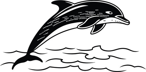 dolphin stylized silhouette vector illustration
