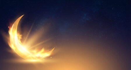 Crescent Moon with Solar Flare Eruption.