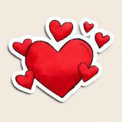 Romantic Valentine Illustration with Hearts and Love Symbols