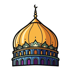 Illustrated mosque dome with intricate design Vector