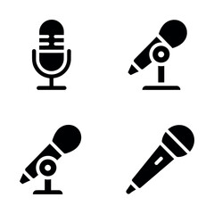 Different types of microphone icons set Vector