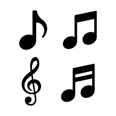 Collection of music notes and treble clef symbols Vector