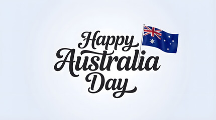 Happy australia day greeting text with australian flag
