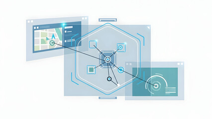 Network Diagram with Digital Devices and Connections.