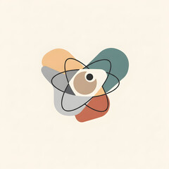 Abstract Eye Art with Colored Shapes.