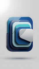 Blue Square Layers with White Accent.