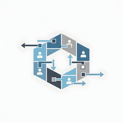Network Diagram Infographic with User Icons.