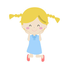 ジャンプしている女の子のイラスト