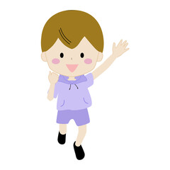 ジャンプしている男の子のイラスト