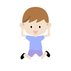 ジャンプしている男の子のイラスト