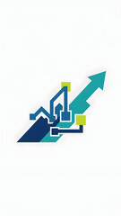 Stylized Graph Showing Business Growth Trend.