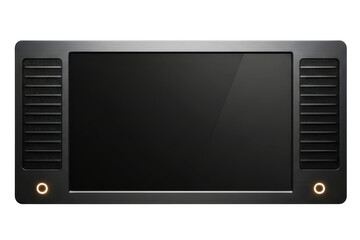 Black portable multimedia device screen isolated with transparent background