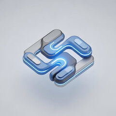 Blue Abstract 3D Logo Design Element.