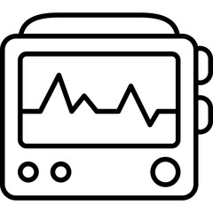 Ekg Monitor Heart Rate Line Icon: Cardiology and Healthcare
