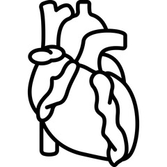 Fatty Heart Cardiology Condition Line Icon: Medical and Health