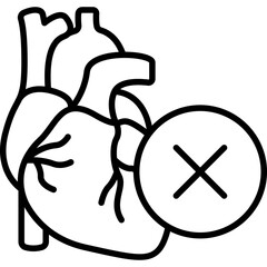 Abnormal Medical Result Line Icon: Diagnosis and Healthcare