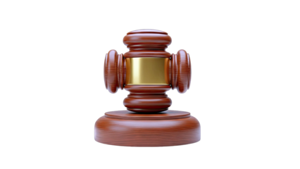 Wooden Gavel with Gold Band