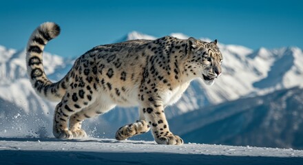 leopard in the snow