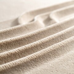 Soft Textured Neutral Colored Fabric Folds in Gentle Light Creating a Cozy and Comforting Atmosphere